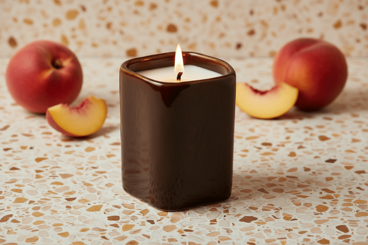 Bougie artisanale parfumée Pêche - Bougie | L'Artelier Déco
