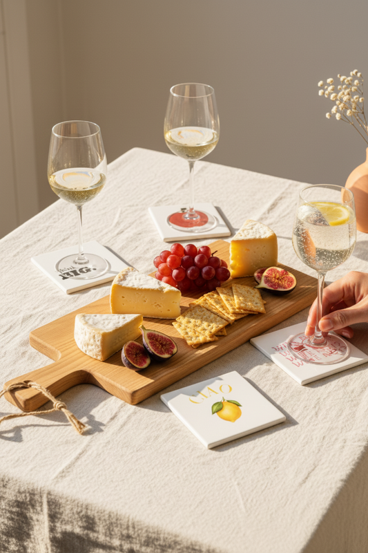 Dessous de verre apéro – marbre blanc moderne catalogue luxe