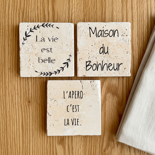 Dessous de verre flat lay chêne épuré