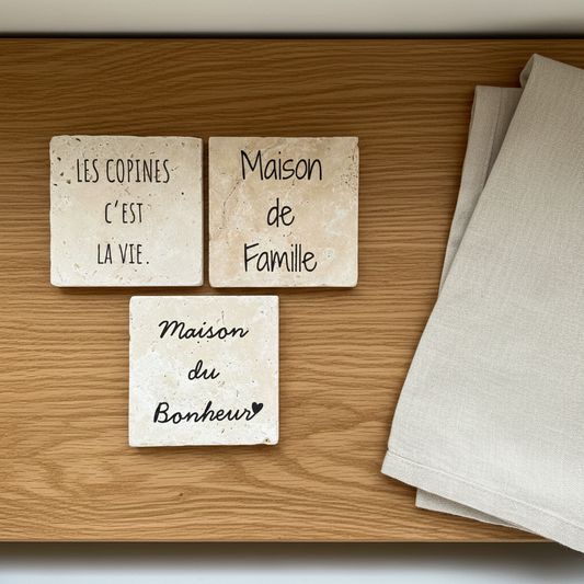 Dessous de verre flat lay étagère