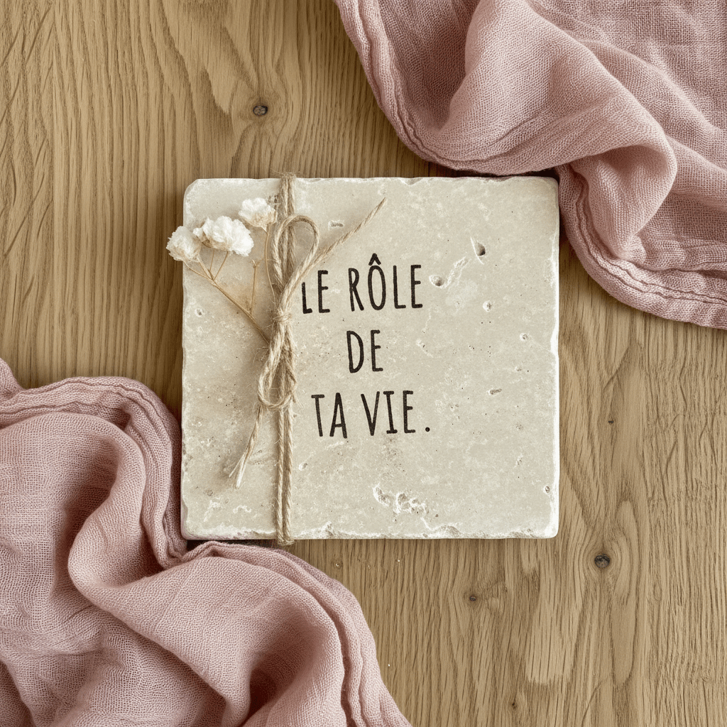 Dessous de verre personnalisé en pierre naturelle - Collection exclusive L’Artelier Déco - Dessous de verre | L'Artelier Déco