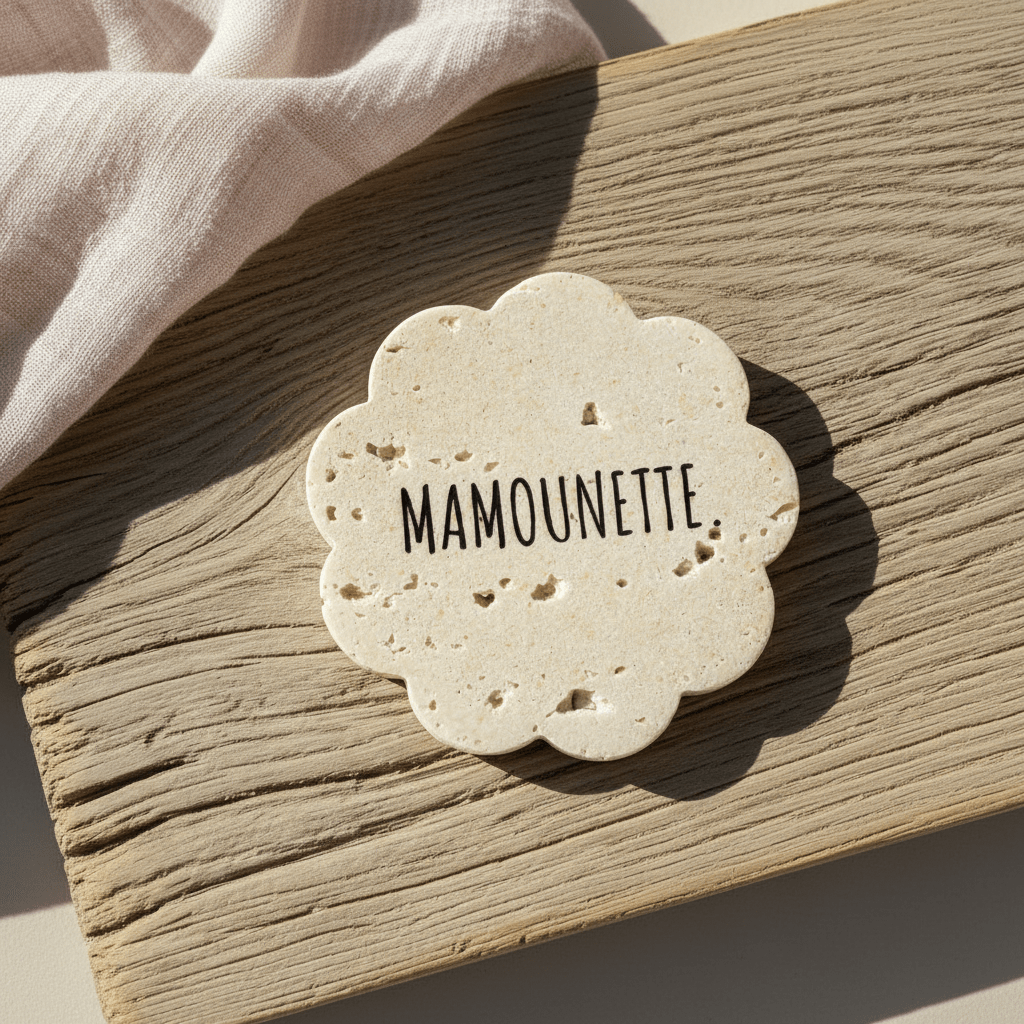 Dessous de verre personnalisé pierre naturelle – Cadeau fête des mères, mariage, baptême - | L'Artelier Déco