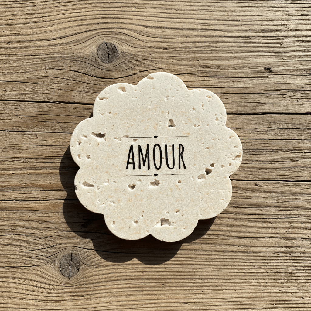 Dessous de verre personnalisé pierre naturelle – Cadeau fête des mères, mariage, baptême - | L'Artelier Déco