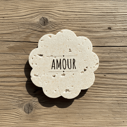 Dessous de verre personnalisé pierre naturelle – Cadeau fête des mères, mariage, baptême - | L'Artelier Déco