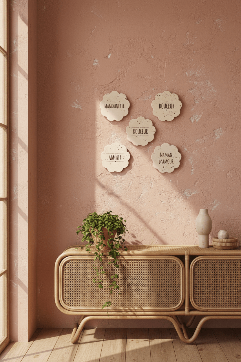 Dessous de verre personnalisé pierre naturelle – Cadeau fête des mères, mariage, baptême - | L'Artelier Déco