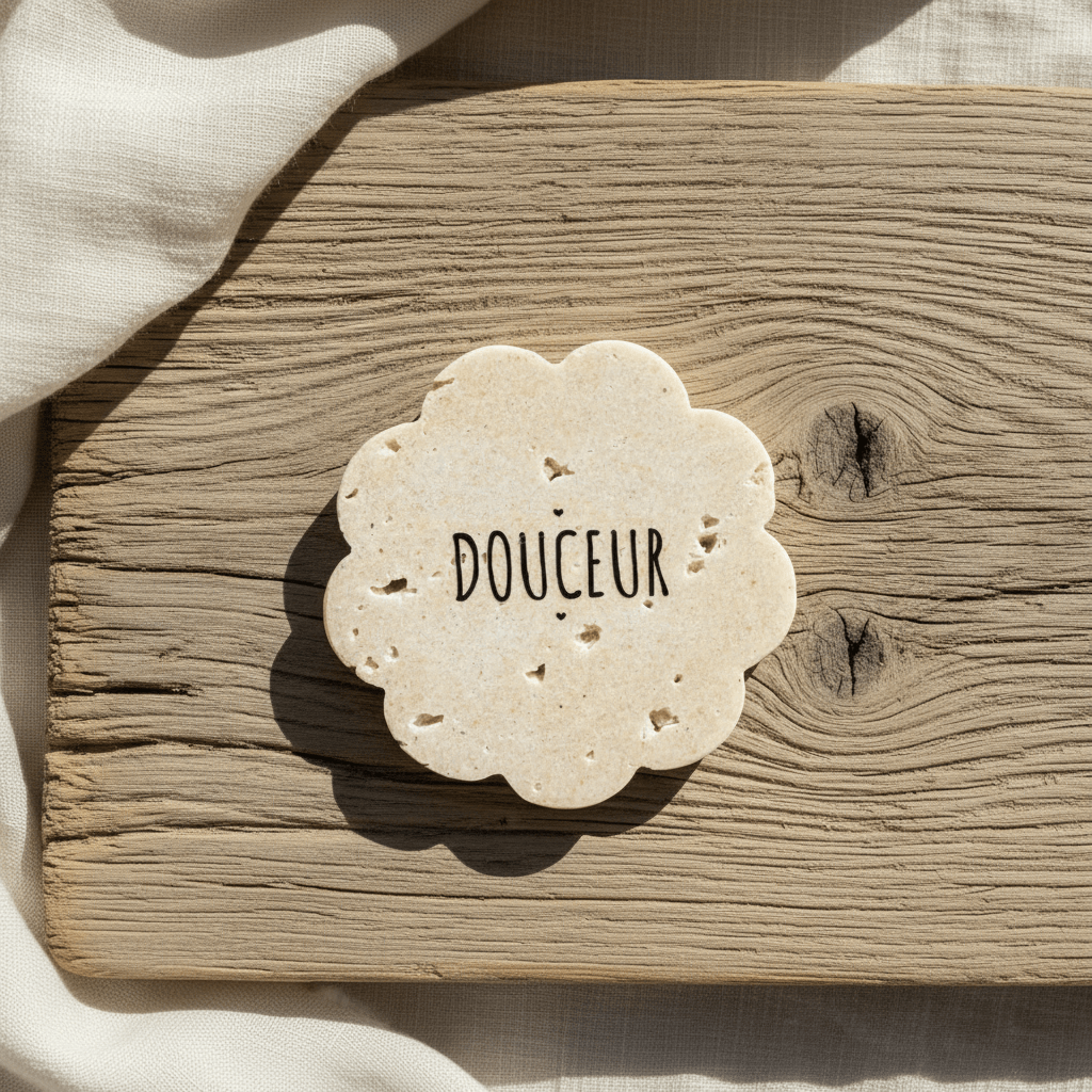 Dessous de verre personnalisé pierre naturelle – Cadeau fête des mères, mariage, baptême - | L'Artelier Déco