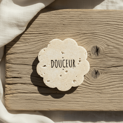 Dessous de verre personnalisé pierre naturelle – Cadeau fête des mères, mariage, baptême - | L'Artelier Déco