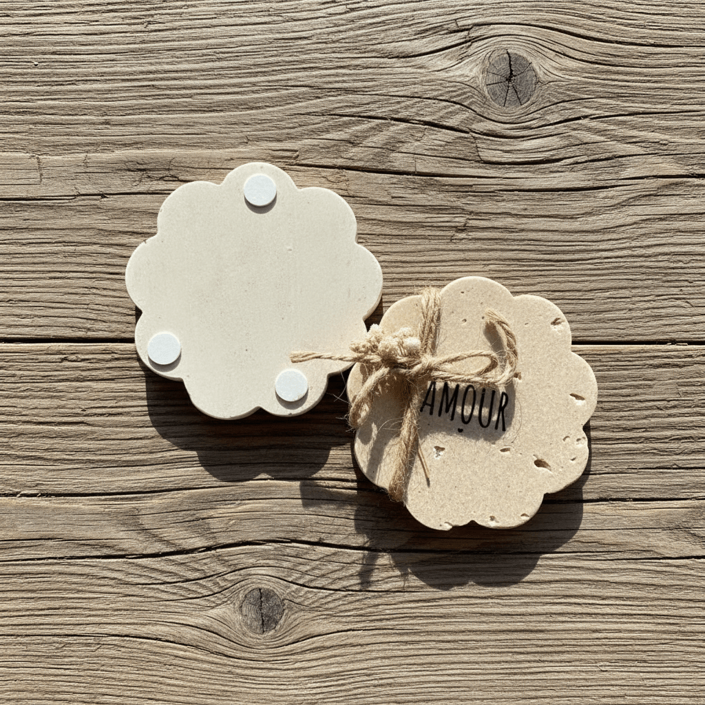 Dessous de verre personnalisé pierre naturelle – Cadeau fête des mères, mariage, baptême - | L'Artelier Déco