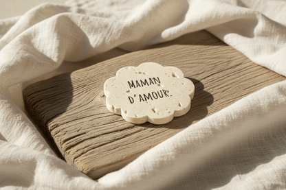 Dessous de verre personnalisé pierre naturelle – Cadeau fête des mères, mariage, baptême - | L'Artelier Déco