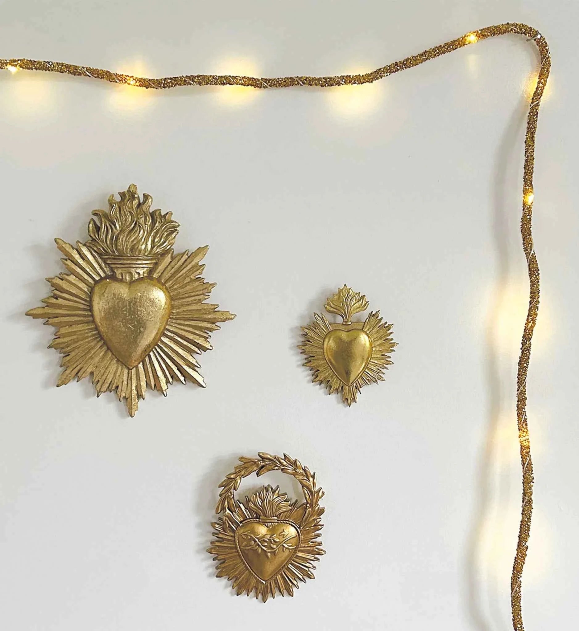 Ex-Voto cœur doré - Décoration murale