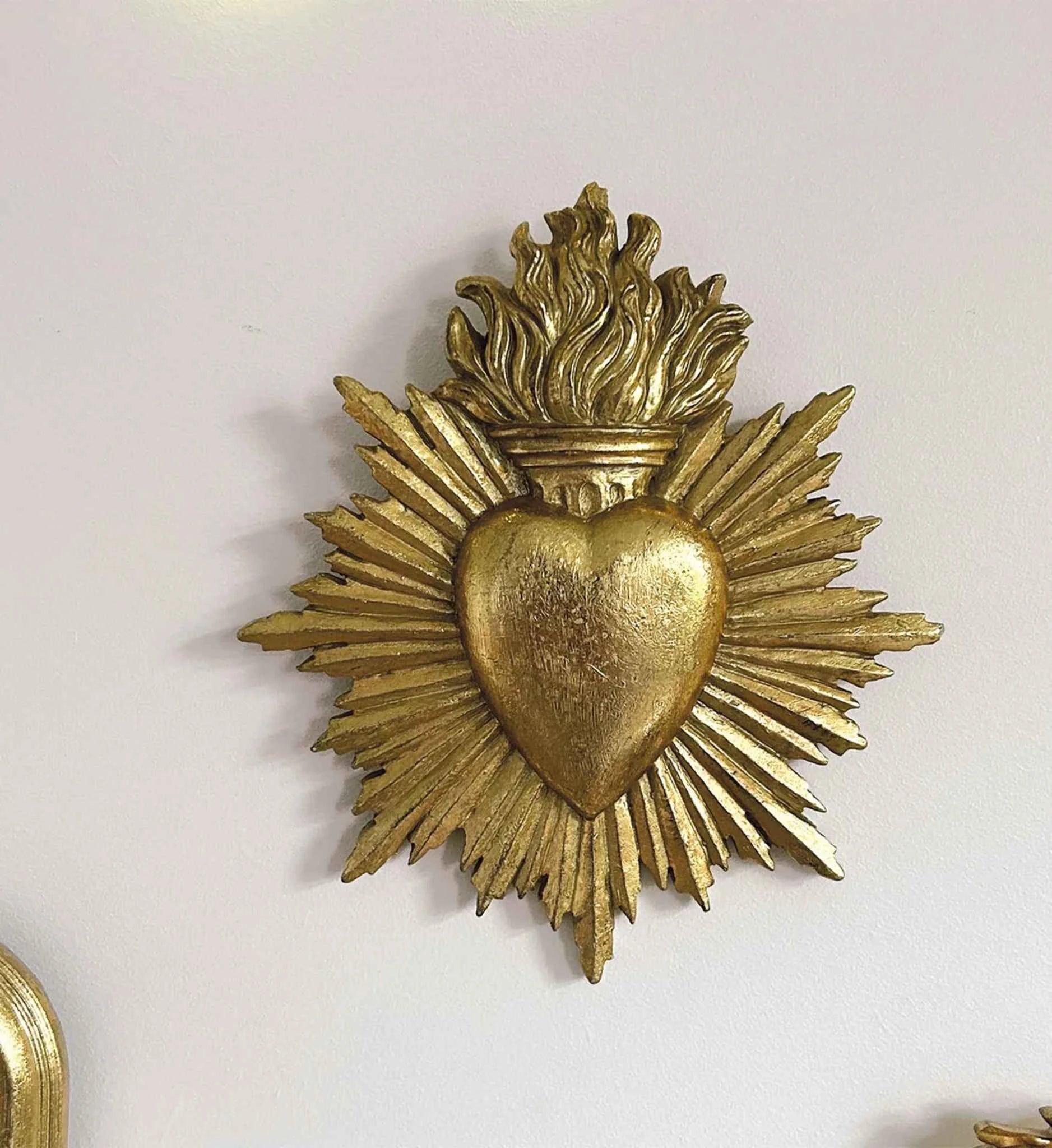 Ex-Voto cœur doré - Décoration murale