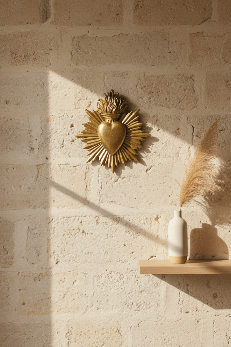 Ex - Voto cœur doré - Décoration murale - Décoration murale | L'Artelier Déco