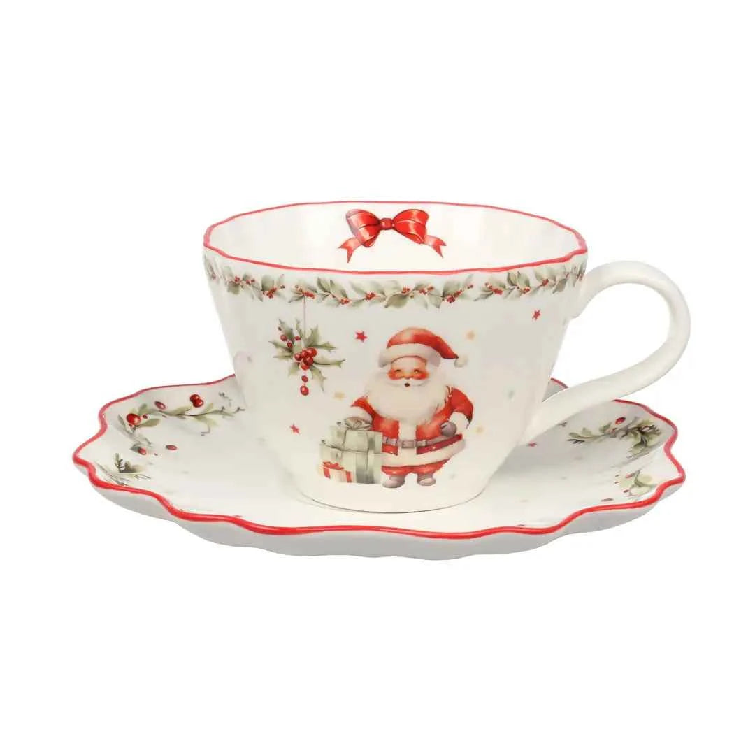 Tasse et Soucoupe Porcelaine Vintage Noël 200ml – Isabelle Rose