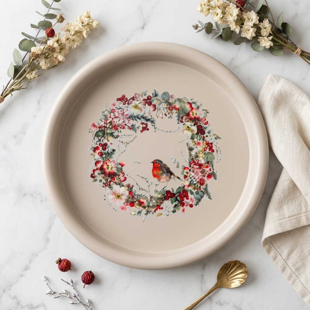 Plateau décoratif de Noël en métal  | L'Artelier Déco