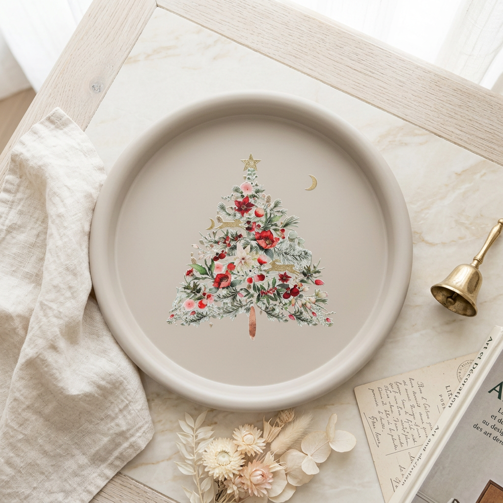 Plateau décoratif de Noël en métal  | L'Artelier Déco