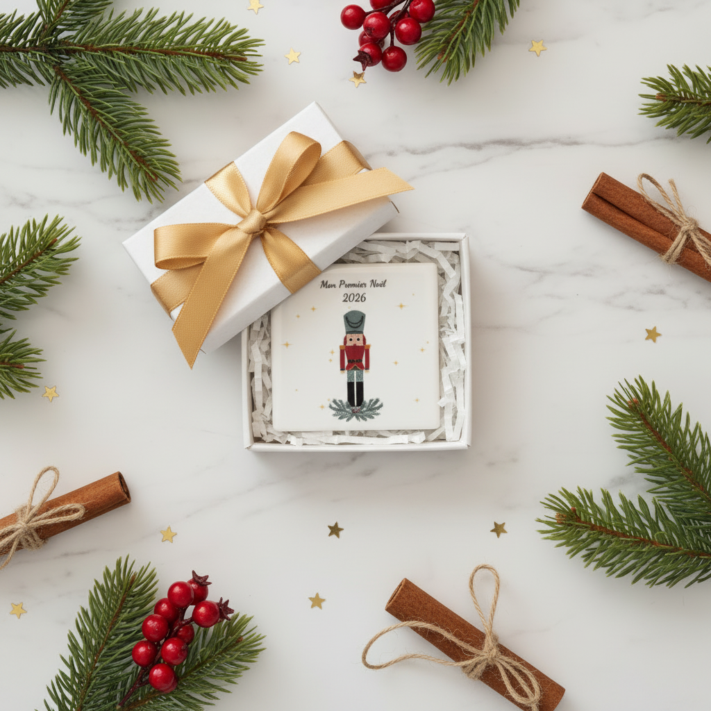 Magnet casse-noisette Premier Noël – boîte cadeau