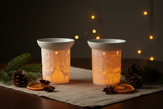 Lampe à parfum forêt hiver - 2 modèles Nordic Noël