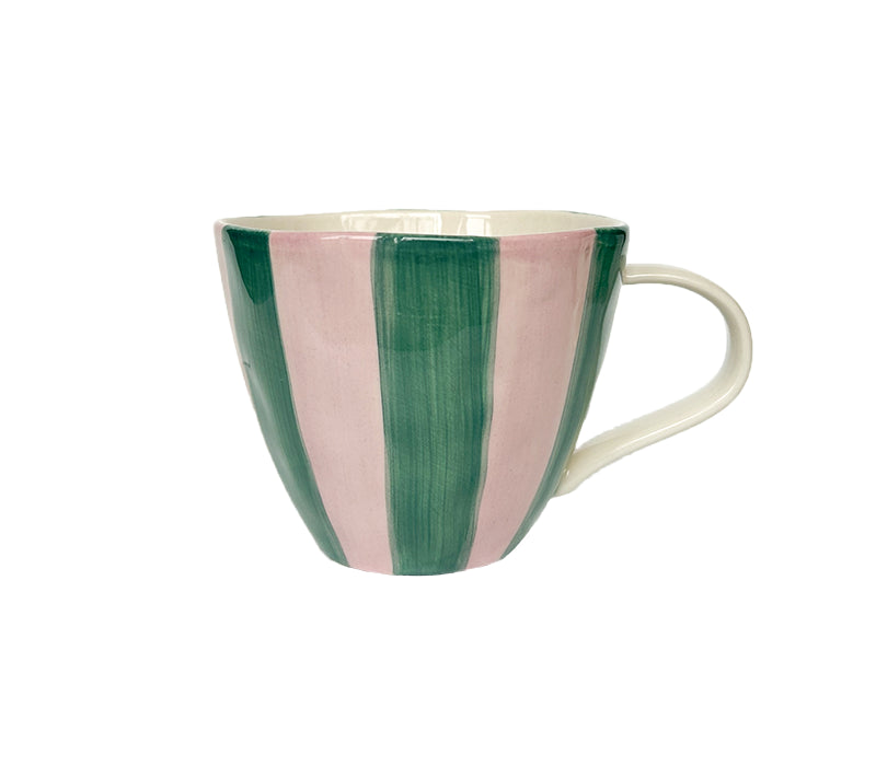 Mug rose et vert , tasse à café, thé, chocolat chaud