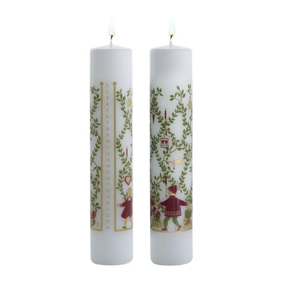 Bougie Pilier de l'Avent – Danse de Noël - Compte à Rebours 25 x 5 cm