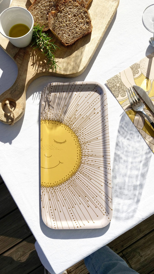 Plateau décoratif en bois - Soleil