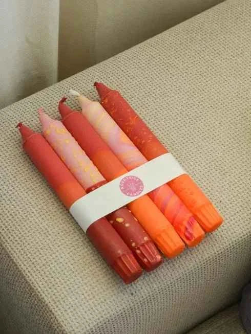 Lot de 5 bougies artisanales Oranges d’automne