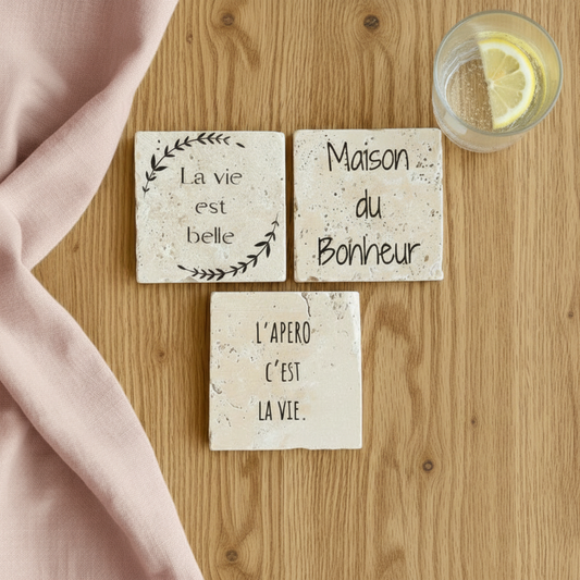 Mise en scène coasters – gaze fluide référence