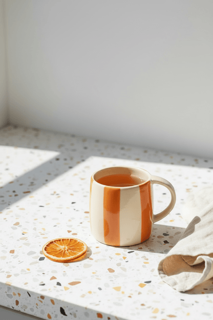 Mug Striped Yellow Cream - Mug | L'Artelier Déco