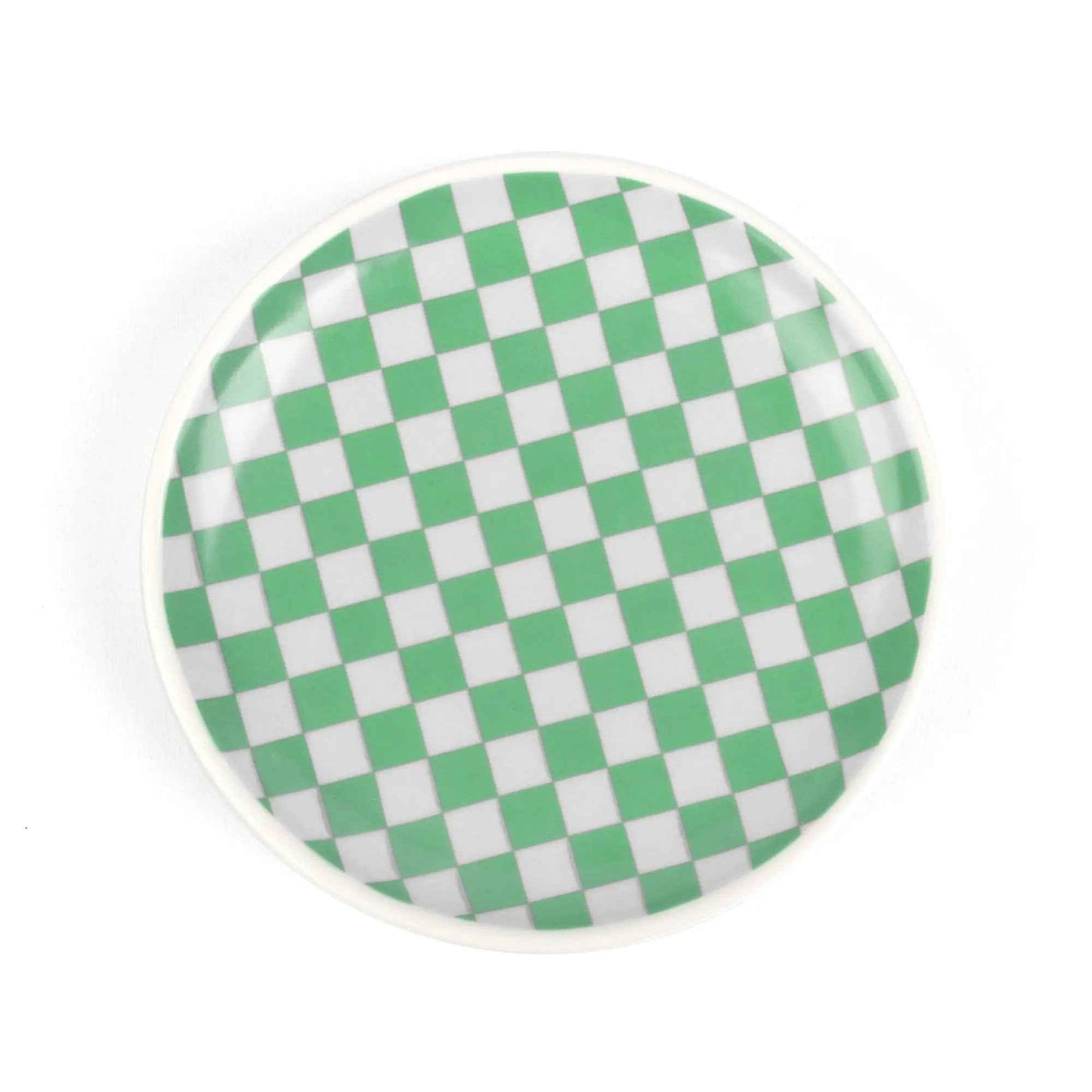 Petite assiette décorative damier - Vide-poche en céramique