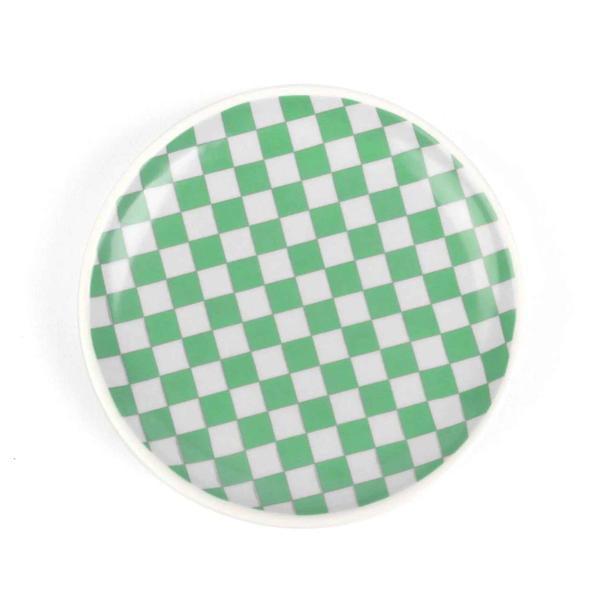 Petite assiette décorative damier - Vide-poche en céramique