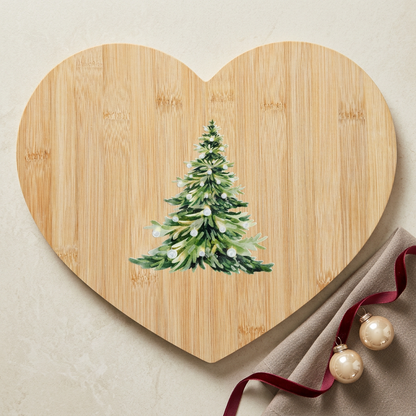 Plateau cœur au sapin en flat lay chic et moderne