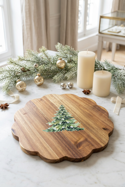 Plateau de Service en Bois Noël | Cadeau Artisanal Français | Plusieurs Modèles