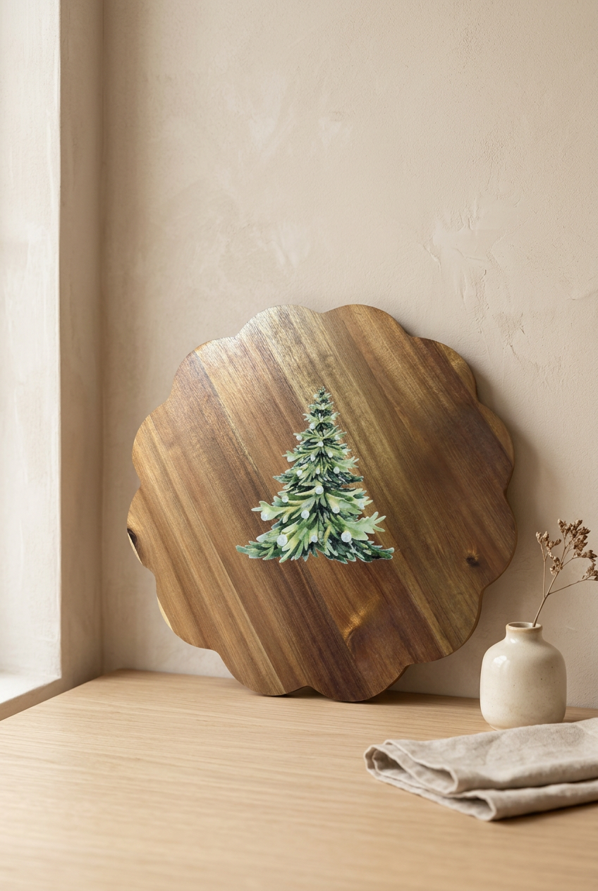 Plateau de Service en Bois Noël | Cadeau Artisanal Français | Plusieurs Modèles