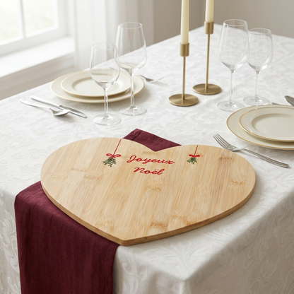 Plateau Joyeux Noël sur une table de fête raffinée