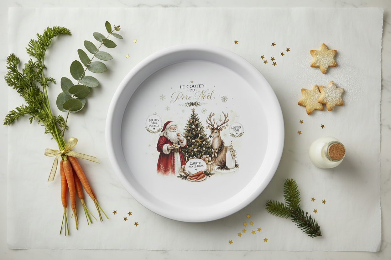 Plateau Père Noël - marbre 3:2