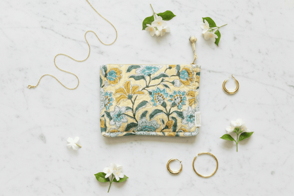 Pochette matelassée 100% coton imprimé main - Petite pochette matelassée | L'Artelier Déco