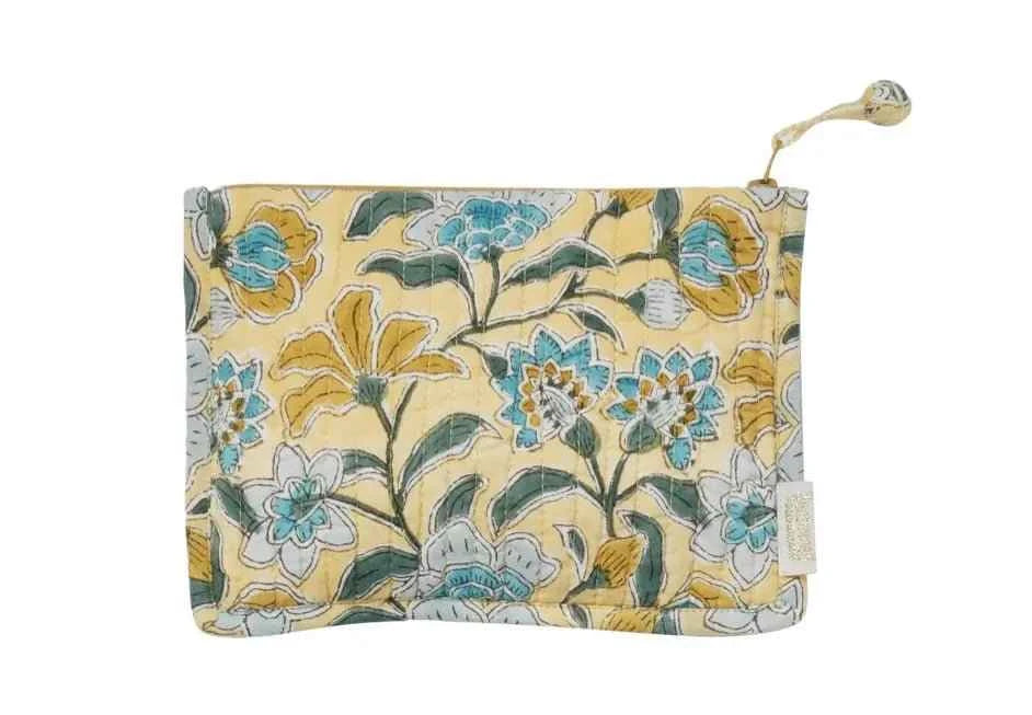 Pochette matelassée 100% coton imprimé main