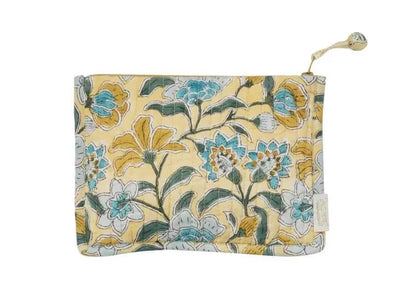 Pochette matelassée 100% coton imprimé main