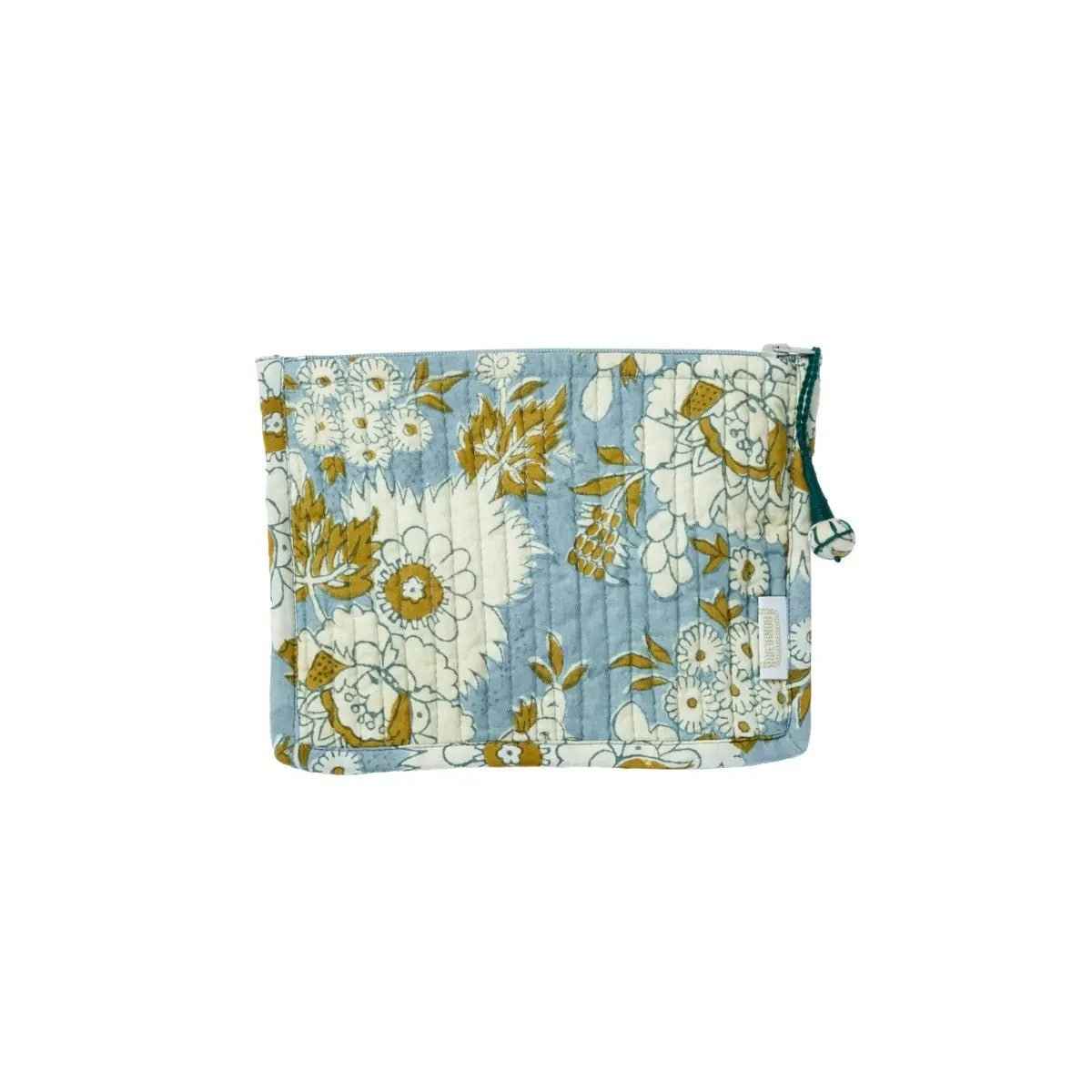 Pochette matelassée block print coton imprimé fleurs