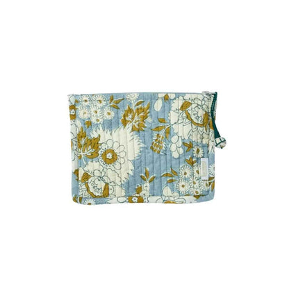 Pochette matelassée block print coton imprimé fleurs