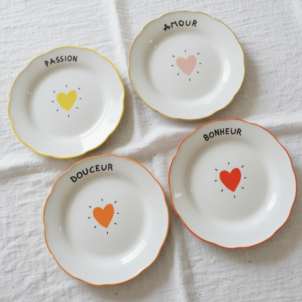 Set de 4 assiettes à dessert - art de la table | L'Artelier Déco