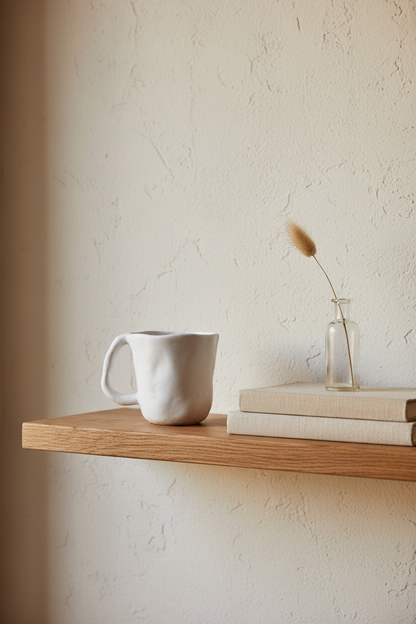 Tasse céramique - étagère chêne naturel rustique
