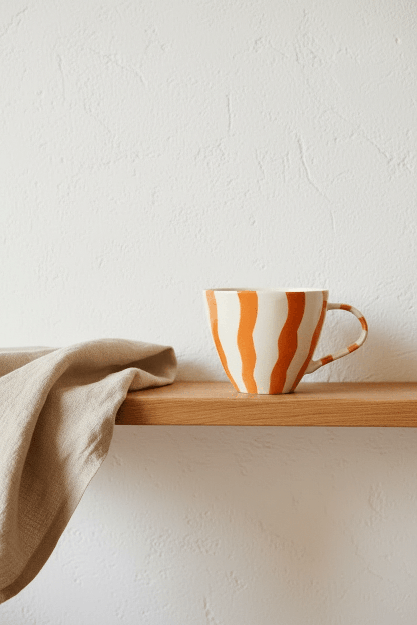 Tasse Wavy Orange en céramique - Mug | L'Artelier Déco