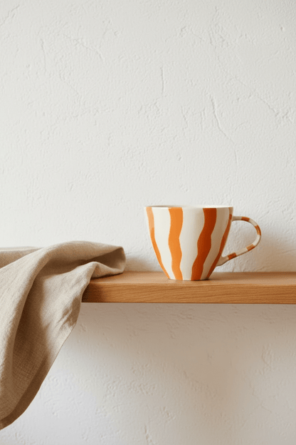 Tasse Wavy Orange en céramique - Mug | L'Artelier Déco