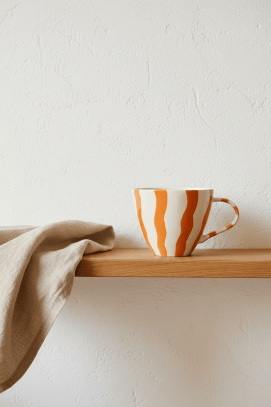 Tasse Wavy Orange en céramique - Mug | L'Artelier Déco