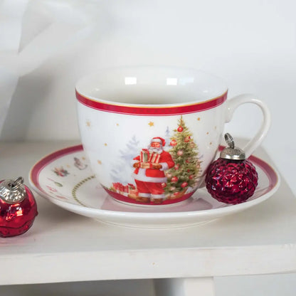 Tasse et Soucoupe Porcelaine Père Noel Joyeux 250ml – Isabelle Rose