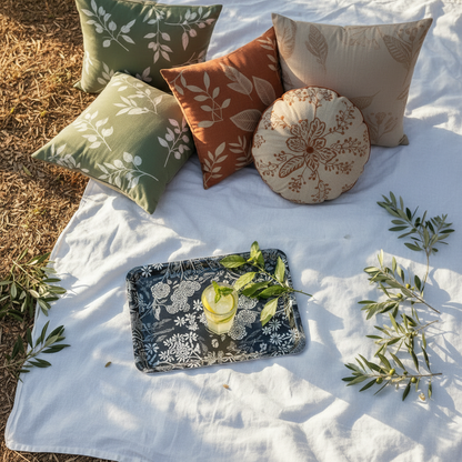 Vue flat lay plateau du dessus